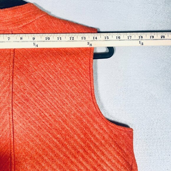 Habitat Vest Womens L Orange Stretch Sleeveless Button Up Collared Art - Picture 7 of 9